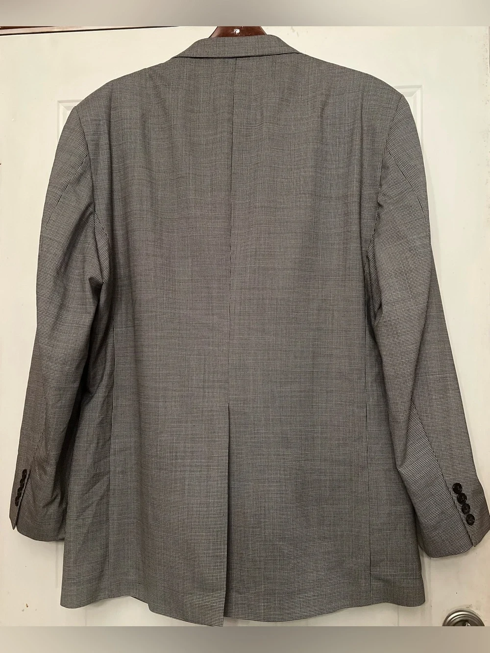 Haggar Black Label Gray Micro Houndstooth 2-Piece Suit 44L Jacket 36x29 Pants
